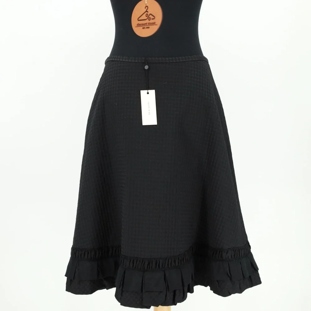 Max Studio Leon‎ Max Limited Edition Textured Ruffle Hem Skirt Size 4 Lined $458